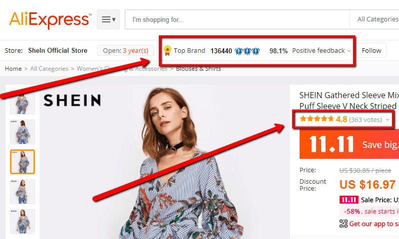 Aliexpress as China supplier for sourcing. 