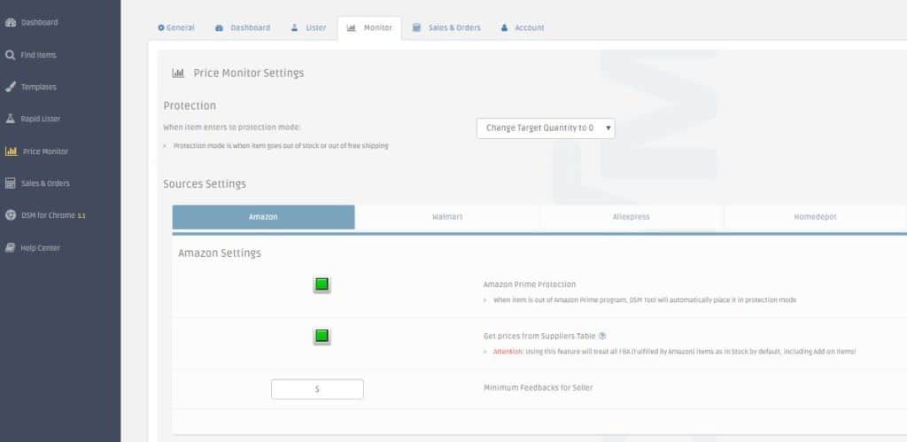 supplier's table feature on dsm settings