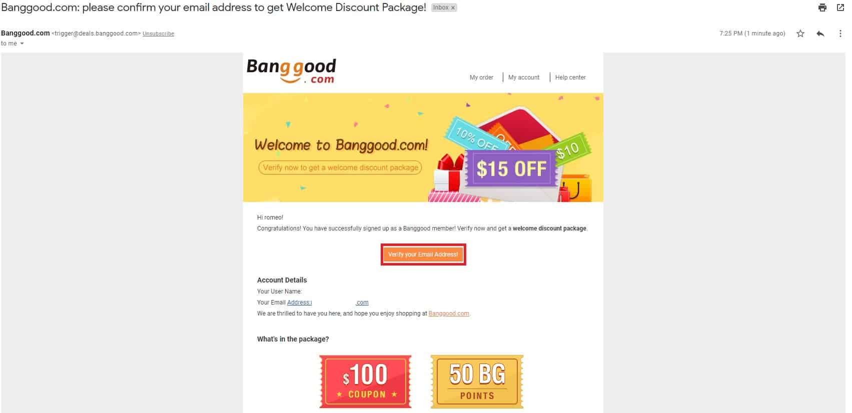 The Bang good welcome bonus