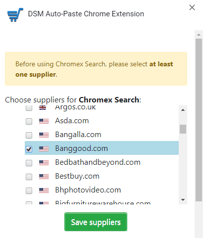DSM Product Search for different sources 