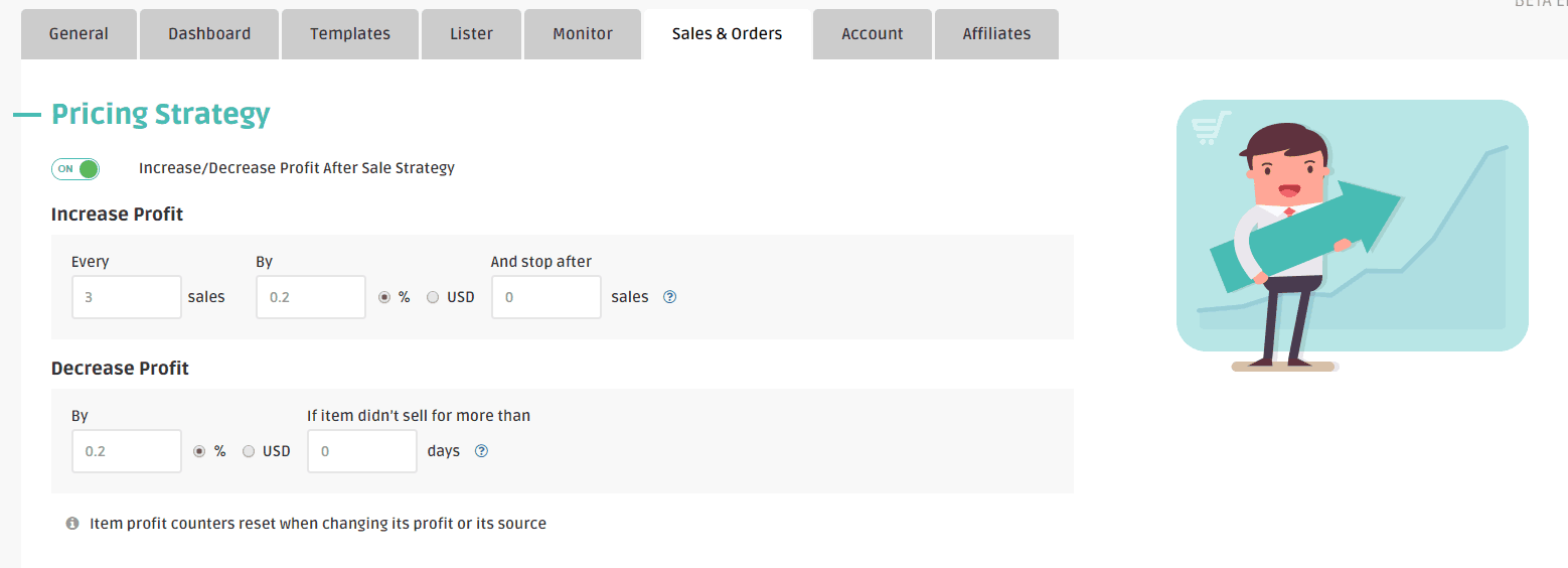 Pricing automation in the DSM Tool settings