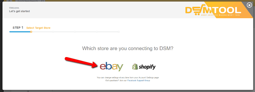connecting eBay with automated dropshipping software DSM Tool 