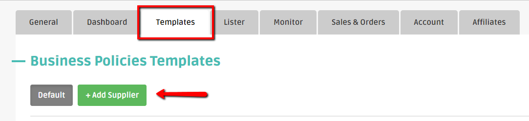 DSM Tool settings templates tab