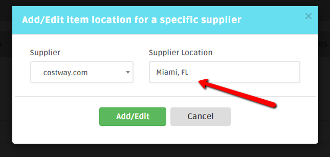 setting supplier location