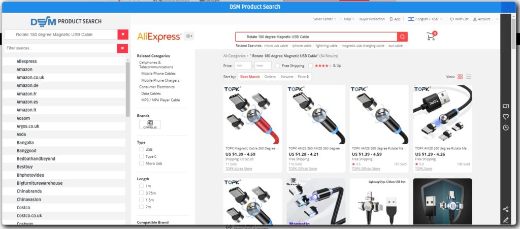dropshipping product search to set right dropshipping margins 