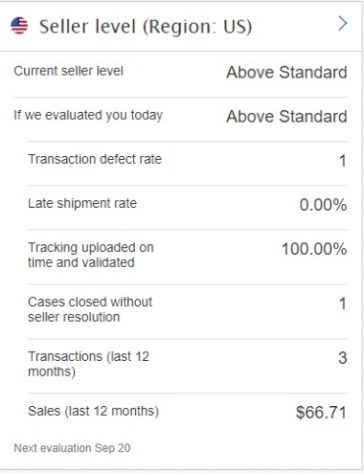 Check Seller Level on eBay seller hub