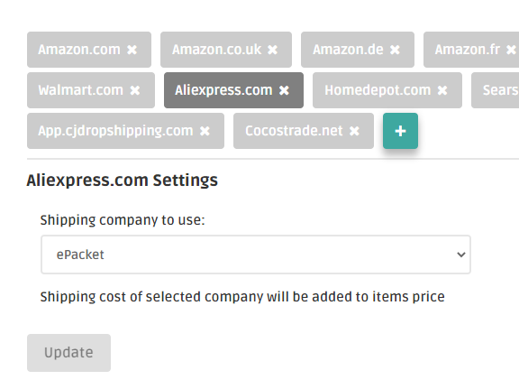 ePacket shipping calculation