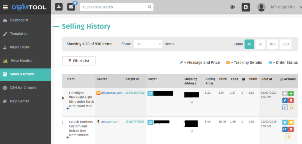 processing dropshipping orders with DSM Tool