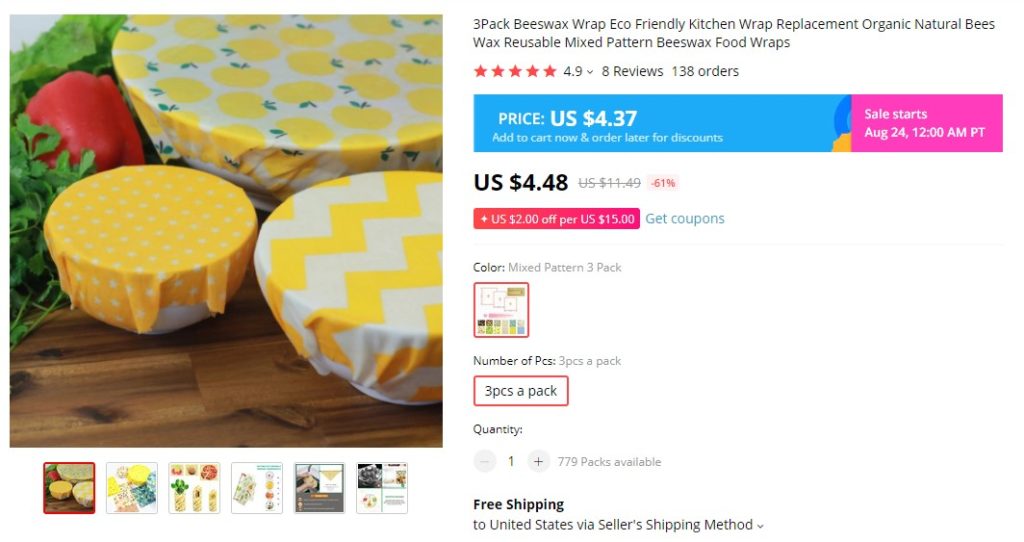 reusable food wrap for eco dropshipping 