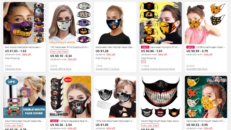 halloween reusable masks