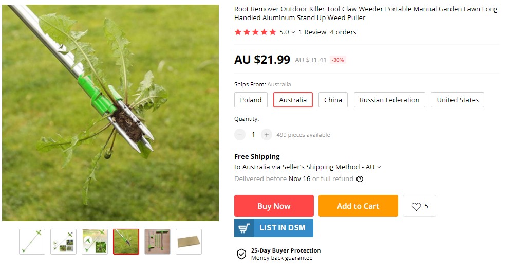 Weeder and Root Removal as a product suggestion for dropshipping 
