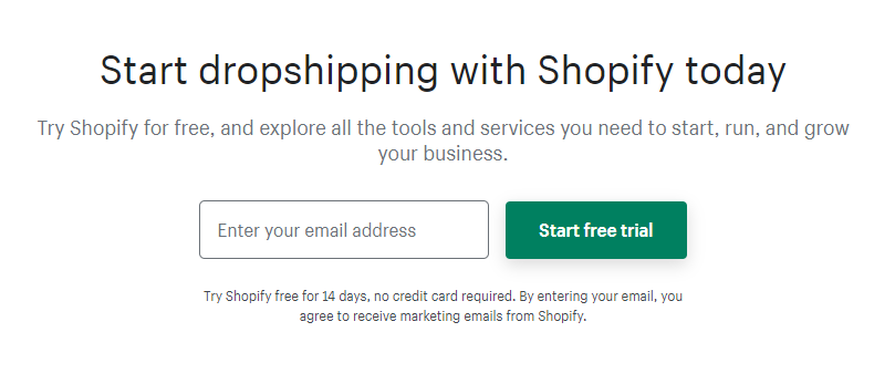 Start a Shopify dropshipping 