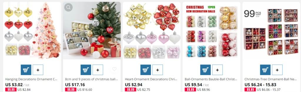 Dropship Christmas ornaments from Ali Express 