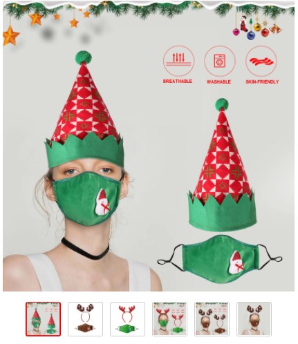 Chrsitmas mask and hat set from AliExpress