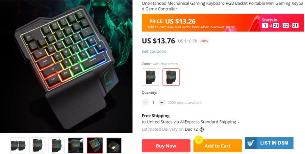 AliExpress Christmas gamer gift example 