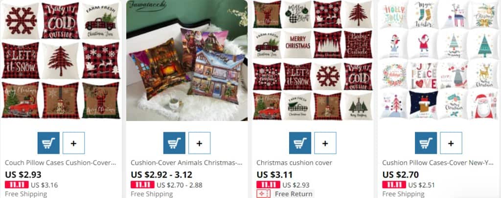 Dropshipping Christmas products example on AliExpress