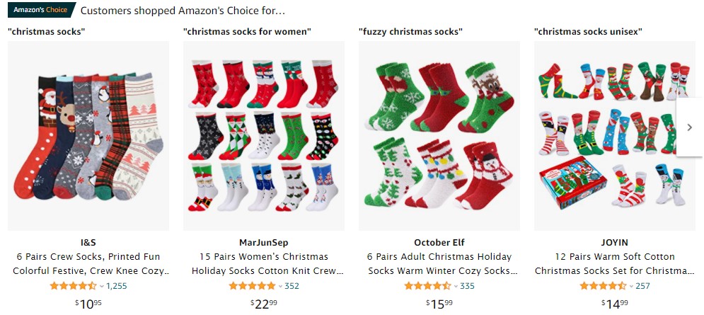 socks as most selling Christmas products