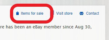 The items for sale button on ebay to search most selling items 
