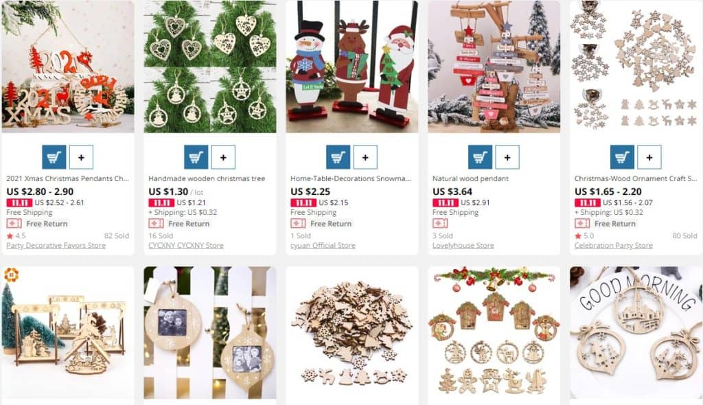 Christmas wooden ornaments as product in demand 