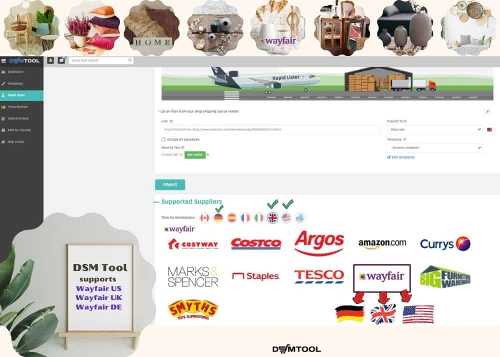 DSM Tool supports dropshipping from Wayfair 