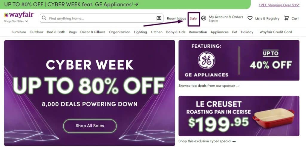 Wayfair sales