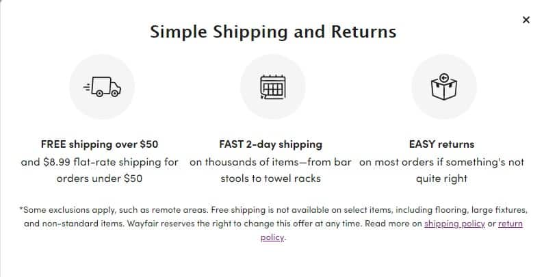 Wayfair Canada shipping 