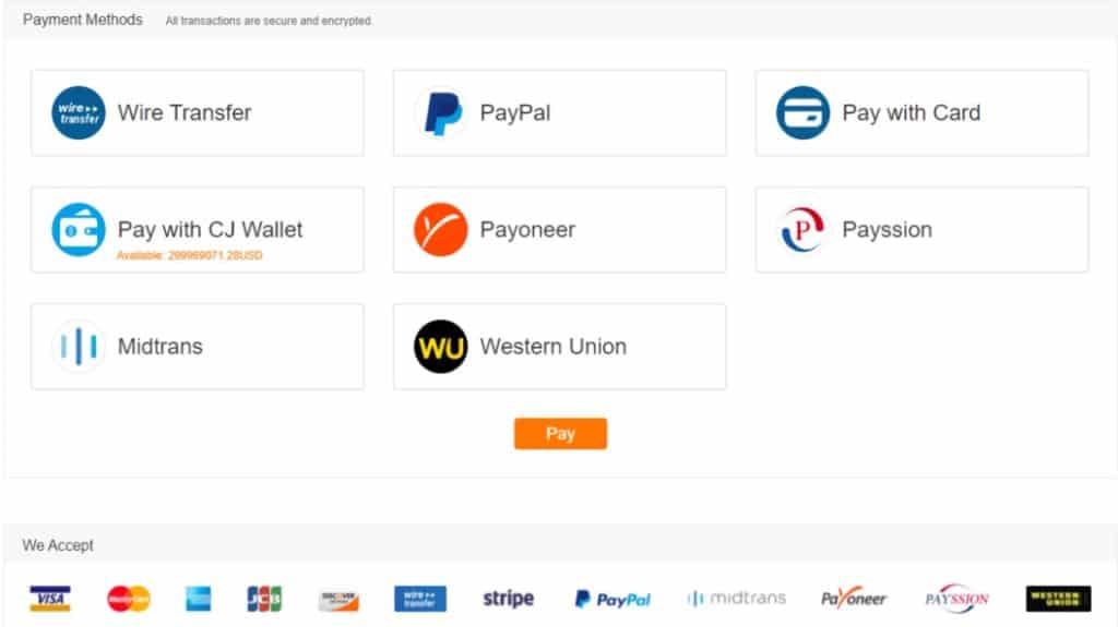 CJDropshipping payment methods