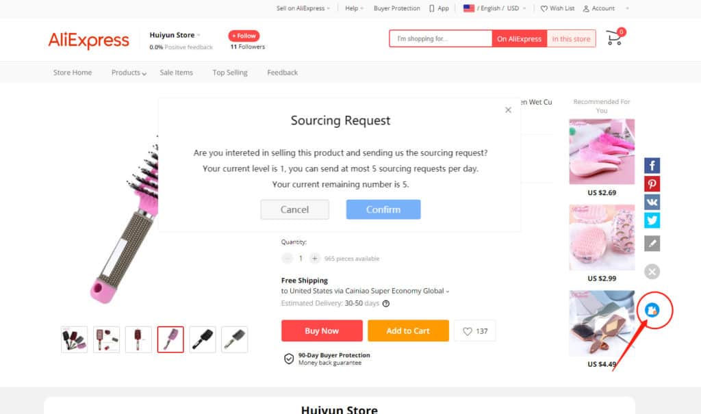 Sourcing from Aliexpress with CJDropshipping Chrome extension