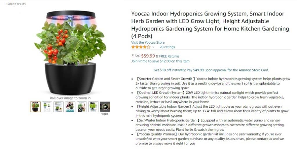 Hydroponic Growing System example of Amazon good Mother's Day gift