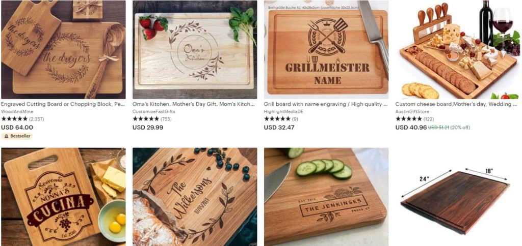 Etsy custom gifts as an idea of what to sell on Mother's Day