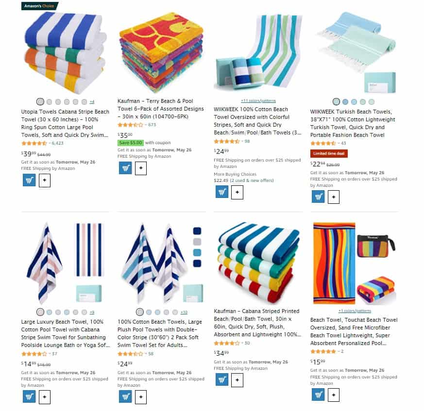 Beach towels as summer essentials to sell