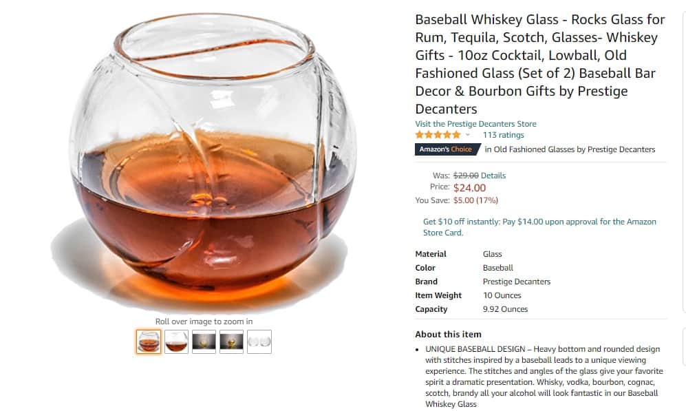  Baseball Whiskey Glass as a great Father´s day gift 