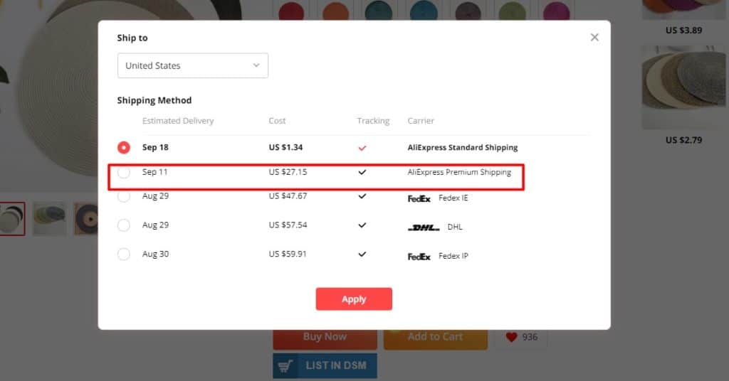 AliExpress Premium Shipping