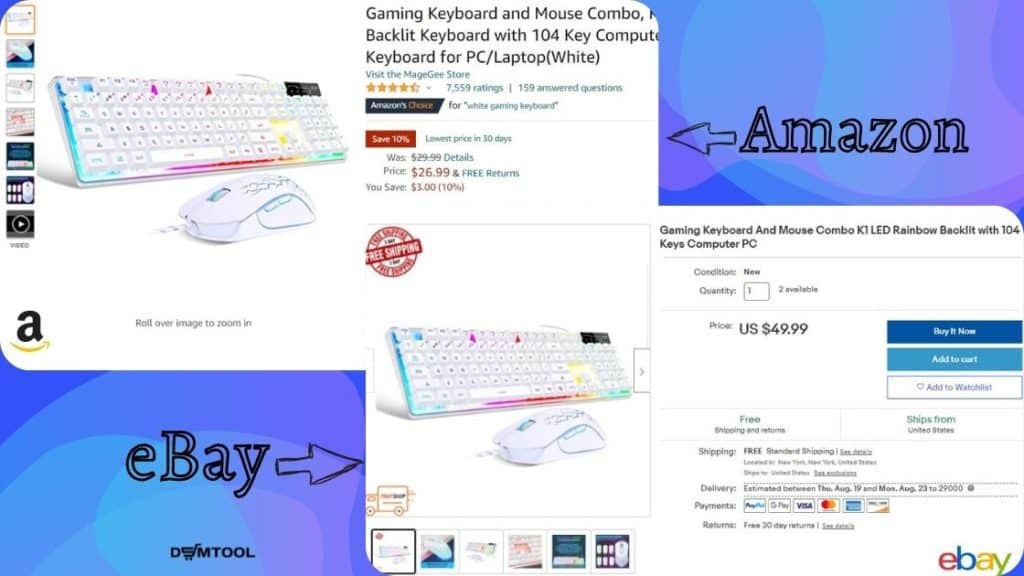 An example of Amazon to eBay dropshipping