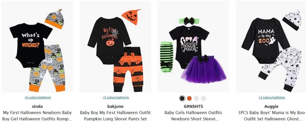 Halloween baby clothes for dropshipping from Amazon 