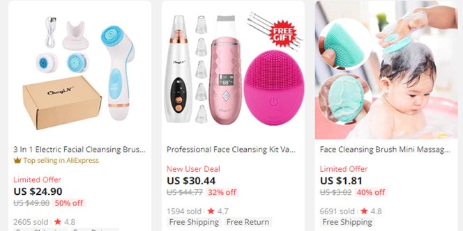 AliExpress dropshipping beauty product example