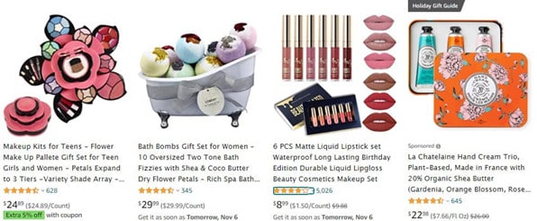 cosmetic sets as beauty products to sell