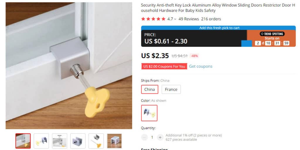 dropshipping security products from AliExpress