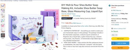 Amazon example of a soap making kit