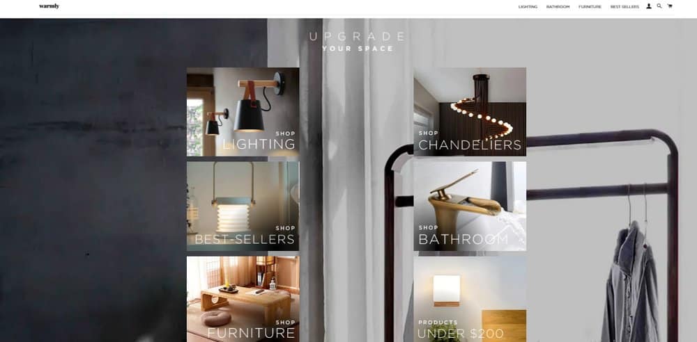  homepage of the perfect niche store in lighting - warmly 