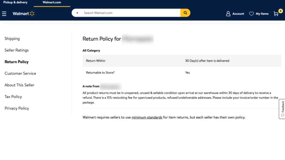 Walmart return policy