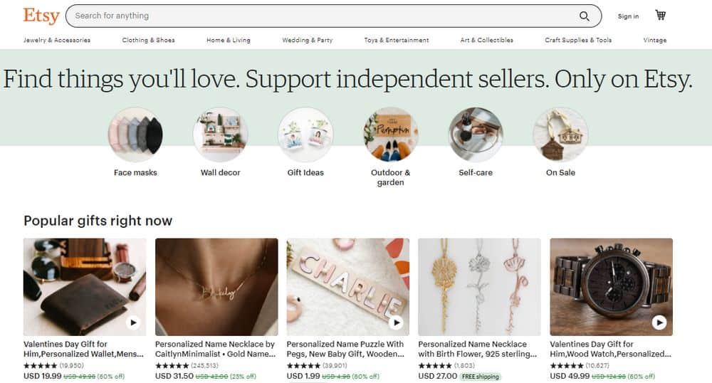 Etsy - US dropshipping supplier 