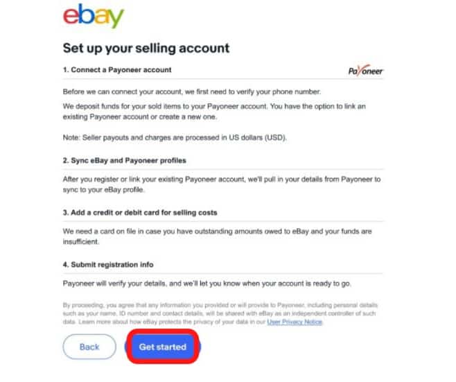 eBay Managed Payments email 