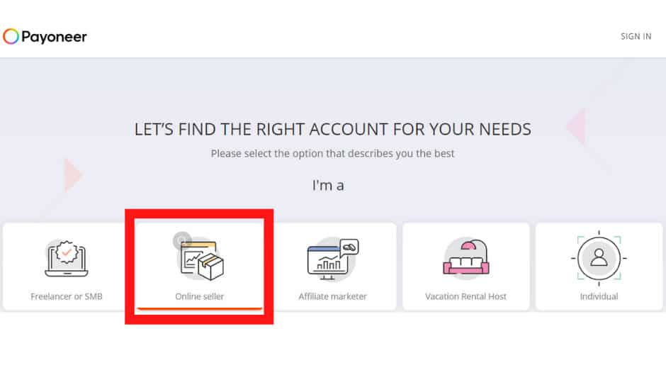 payoneer account for online sellers