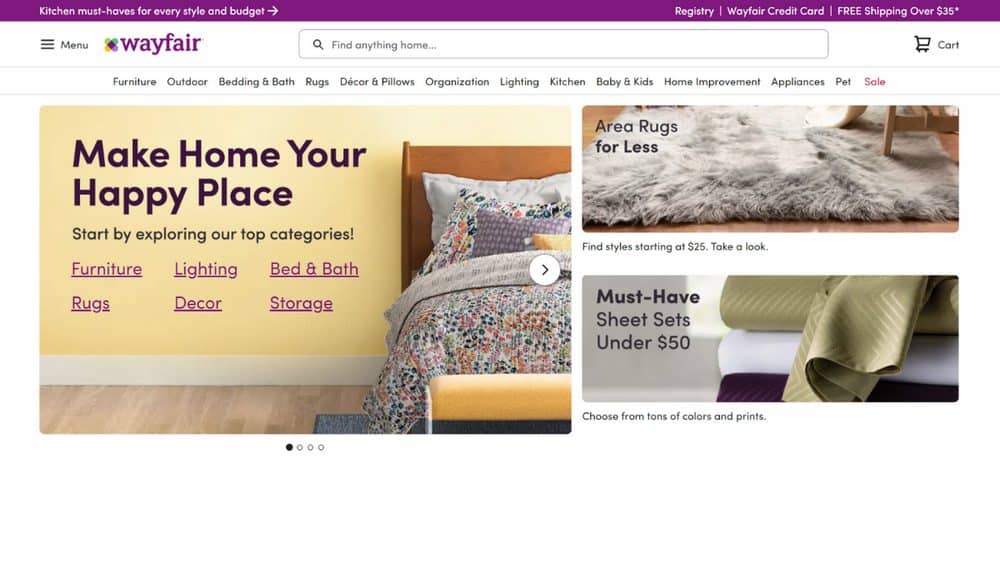 Wayfair for Facebook dropshipping 