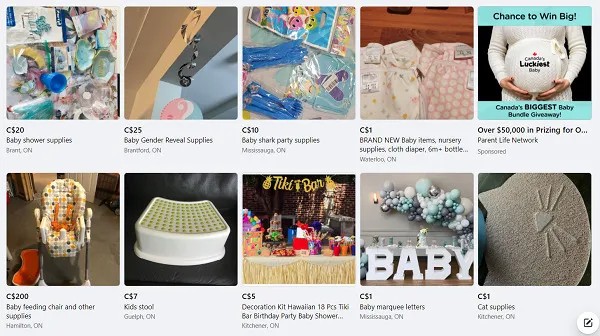 baby products  to sell on Facebook 