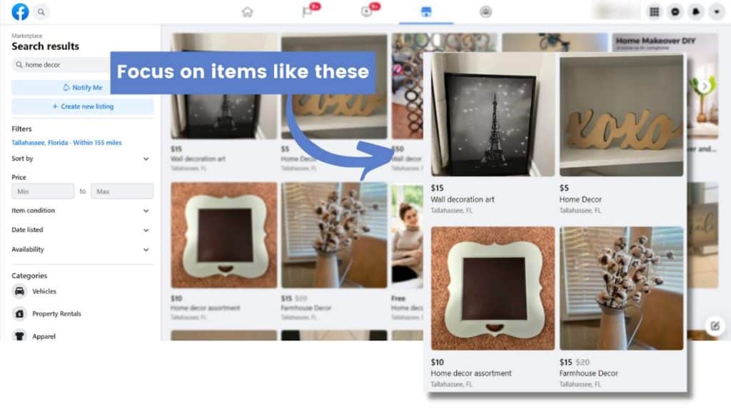examples of demanding products to slel on  Facebook 