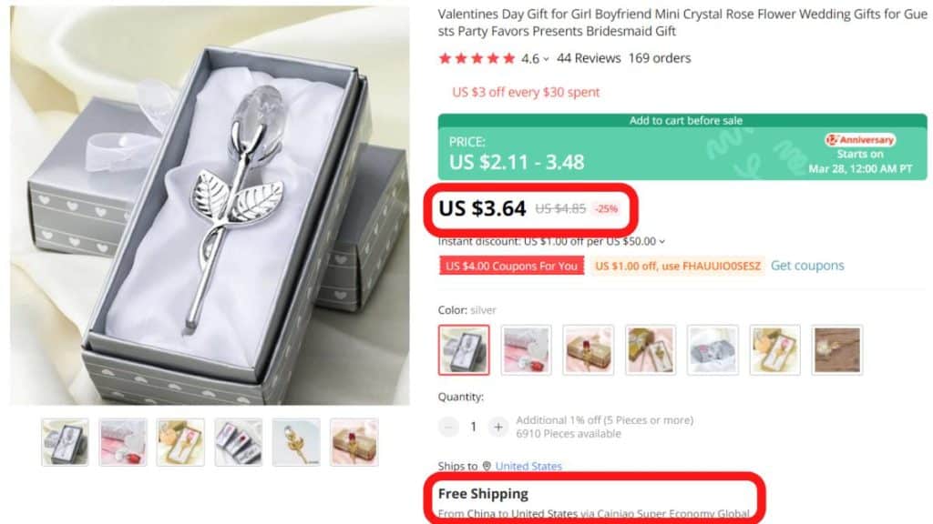 Aliexpress dropshipping product example