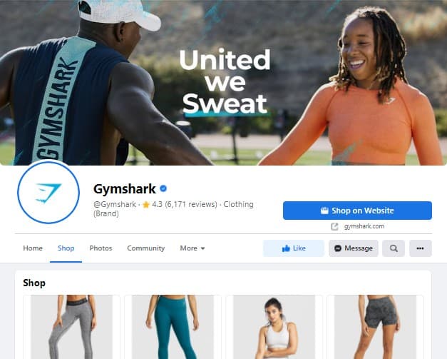 Gymshark Shopify Facebook Store