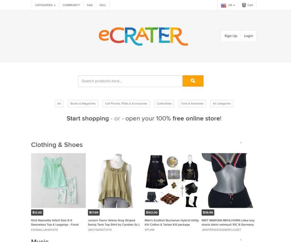 eCrater as eBay alternative